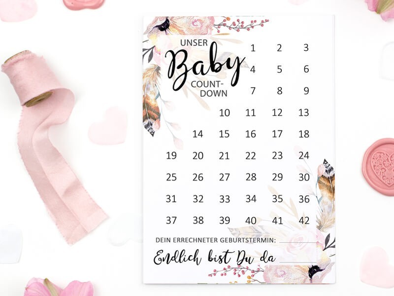 Baby-Countdown "Boho" - 1