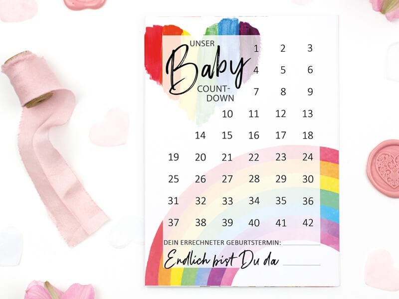 Baby-Countdown "Rainbow" - 1