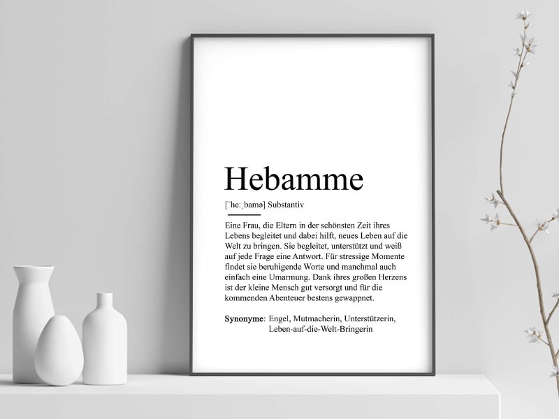 Poster "Hebamme" Definition - 1