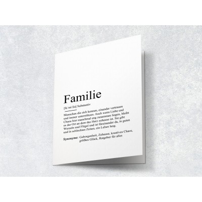 Karte "Familie" Definition - 2