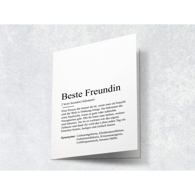 Karte "Beste Freundin" Definition - 2
