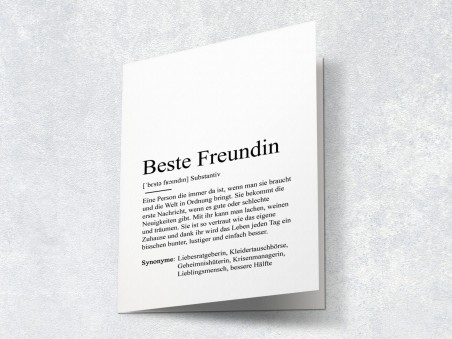Karte "Beste Freundin" Definition - 2