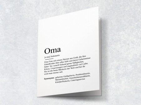 Karte "Oma" Definition - 2