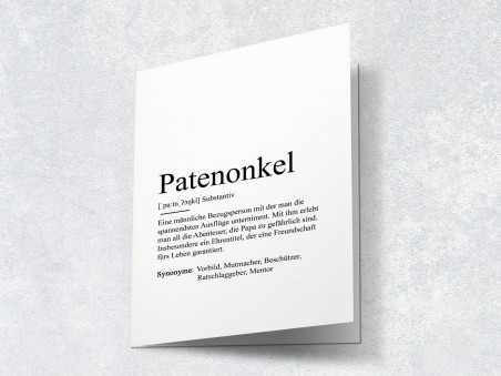 Karte "Patenonkel" Definition - 2