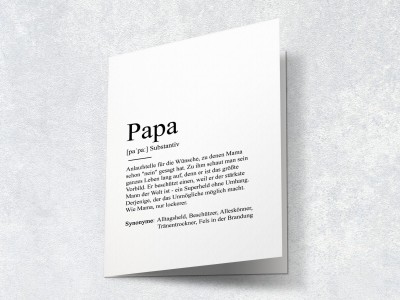 Karte "Papa" Definition - 2