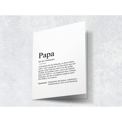 Karte "Papa" Definition - 2