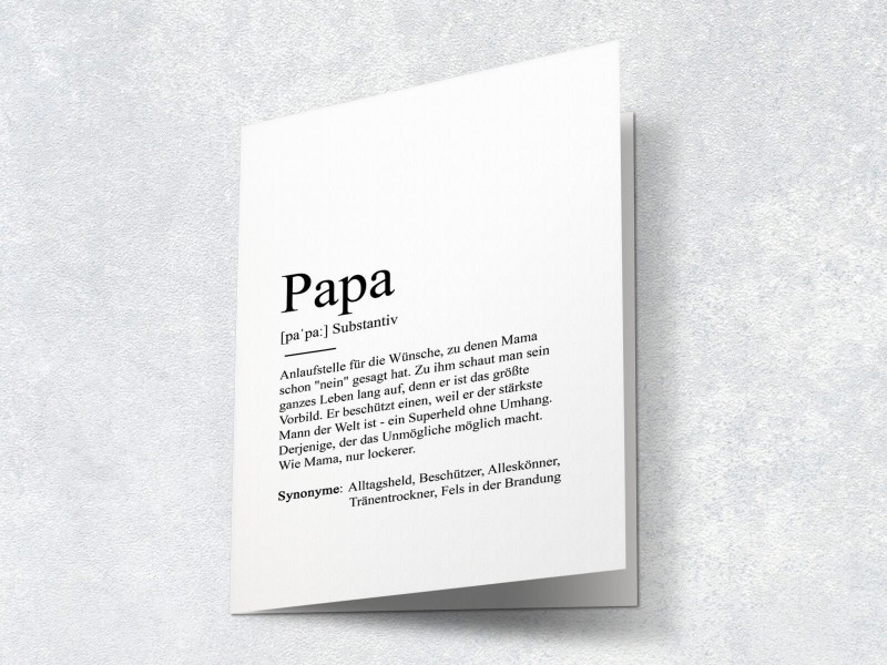 Karte "Papa" Definition | Danke sagen - Vatertag - Geschenk
