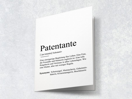 Karte "Patentante" Definition - 2