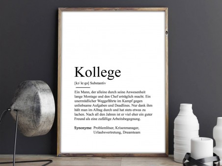 Poster "Kollege" Definition - 2