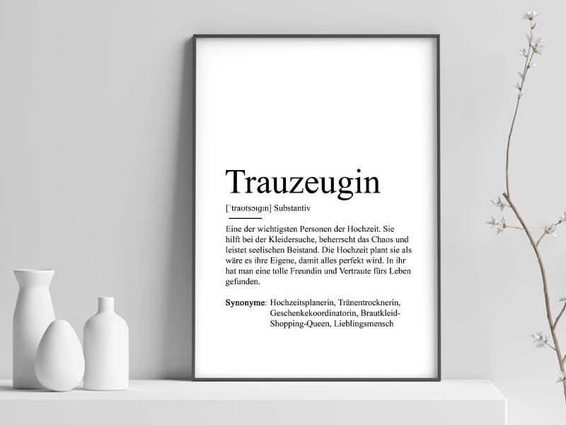 Poster "Trauzeugin" Definition - 1