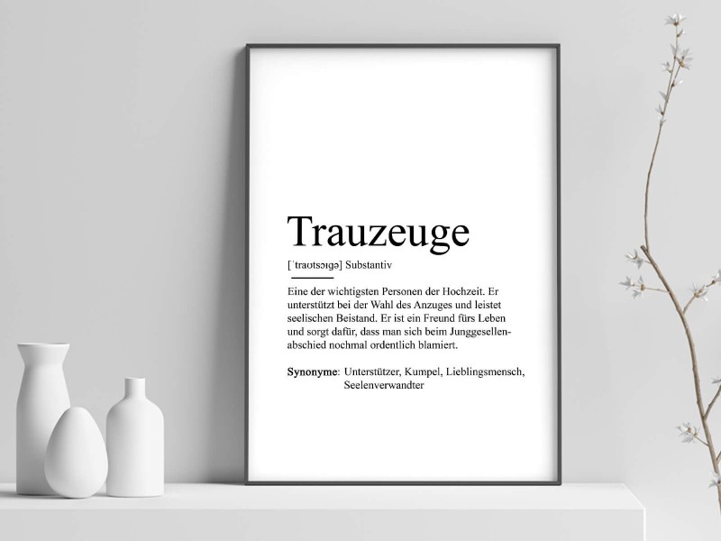 Poster "Trauzeuge" Definition - 1