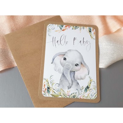 Glückwunschkarte "Hallo Baby" Elefant - 2