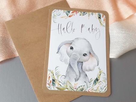 Glückwunschkarte "Hallo Baby" Elefant - 2