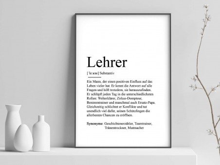 Poster "Lehrer" Definition - 1