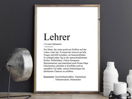 Poster "Lehrer" Definition - 2