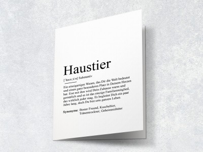 Karte "Haustier" Definition - 2