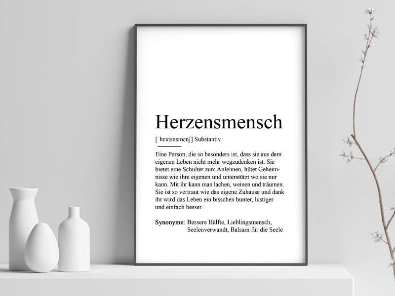 Poster "Herzensmensch" Definition - 1