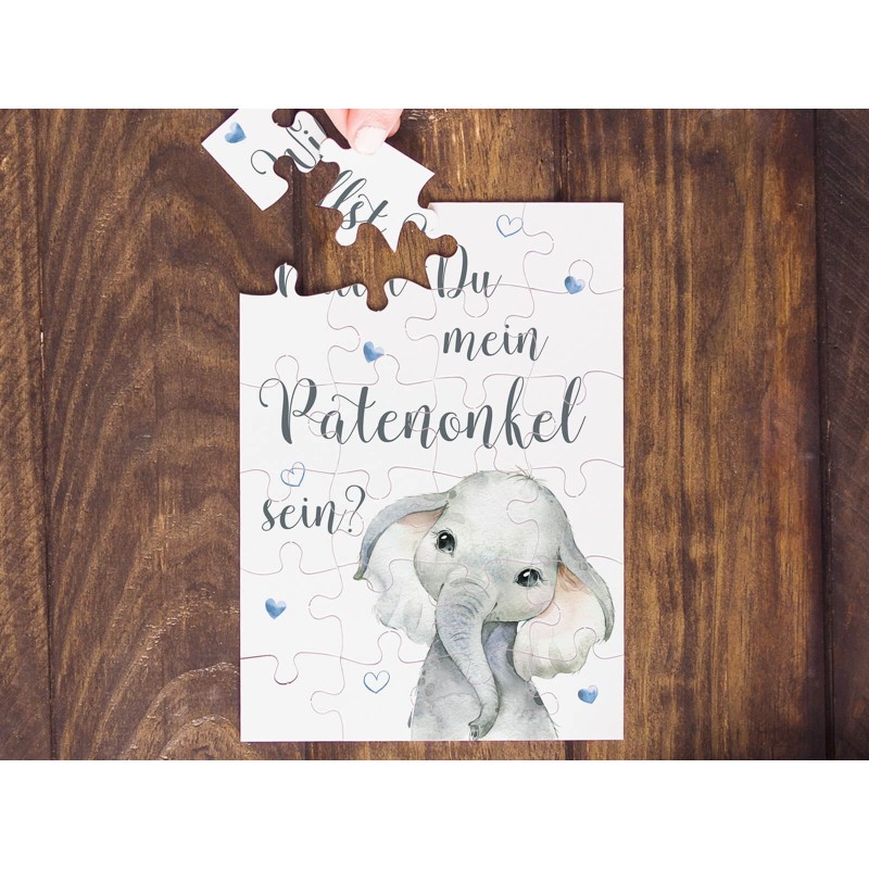 Puzzle "Patenonkel" Elefant - 1