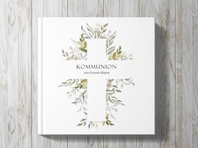 personalisiertes Gästebuch "Blumenkreuz" - 1