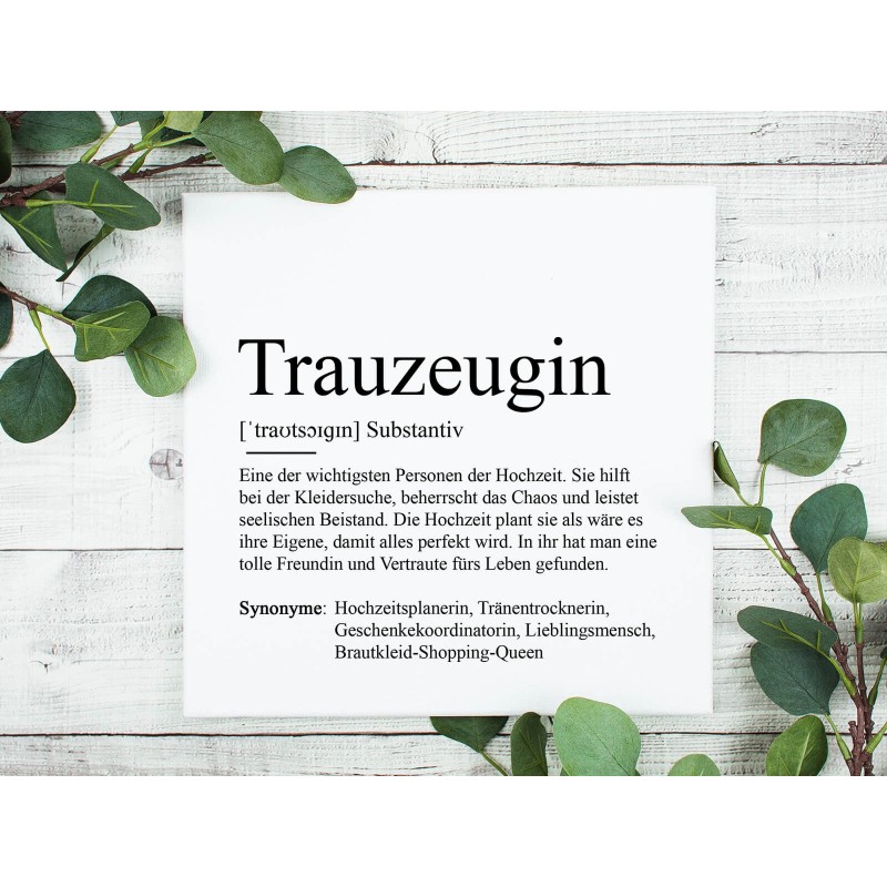 copy of Poster "Trauzeugin" Definition - 1