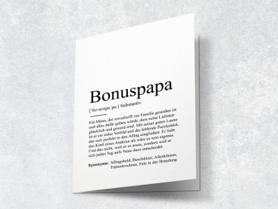 Karte "Bonuspapa" Definition - 2