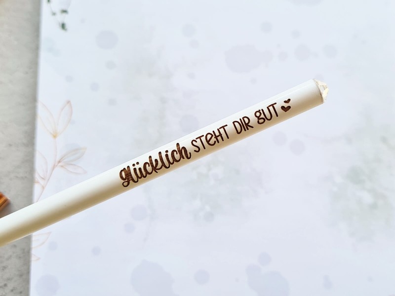 Bleistift "Glücklich" mit Kristall - 1