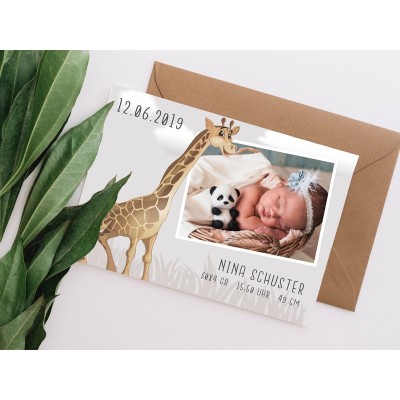 Geburtskarte "Giraffe" - 1