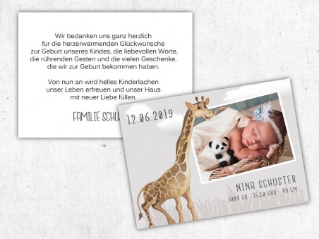 Geburtskarte "Giraffe" - 2