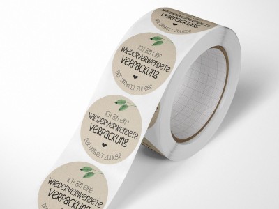 Graspapier Aufkleber "Verpackung" 4,5 cm - 1
