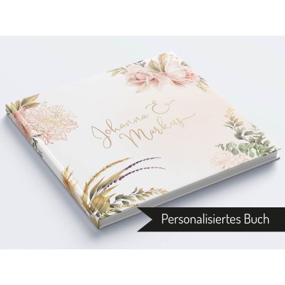 pers. Gästebuch "Floral Chill" Hochzeit - 1