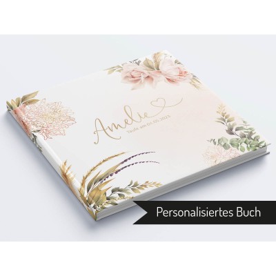 pers. Gästebuch "Floral Chill" Taufe - 1