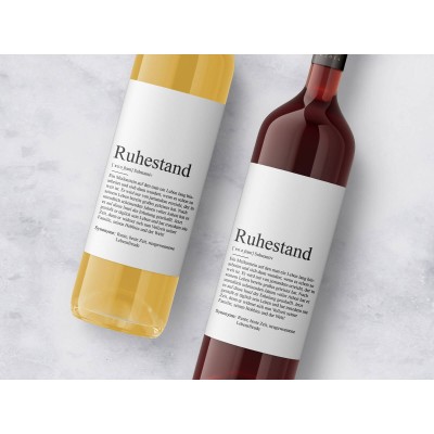 Wein-Flaschenbanderole "Ruhestand" Definition - 2
