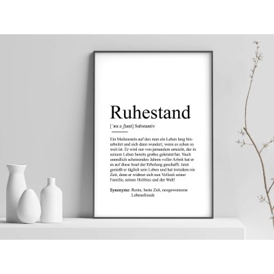Poster "Ruhestand" Definition - 1