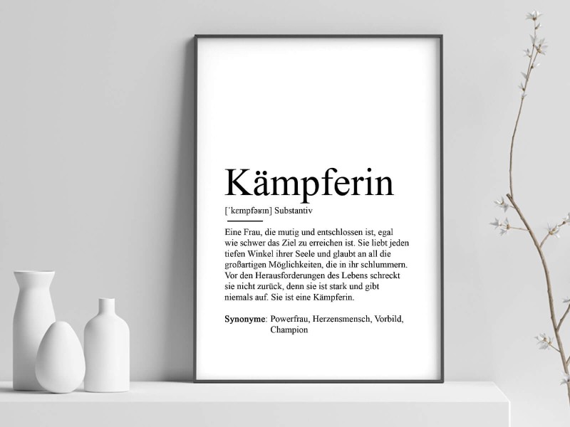 Poster "Kämpferin" Definition - 1