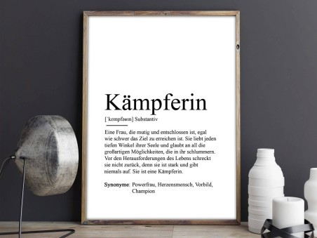 Poster "Kämpferin" Definition - 2