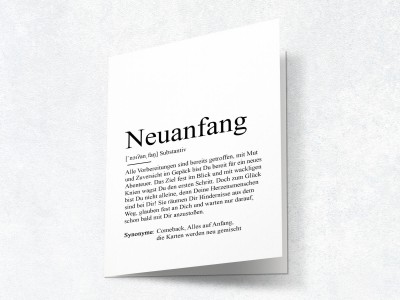 Karte "Neuanfang" Definition - 2