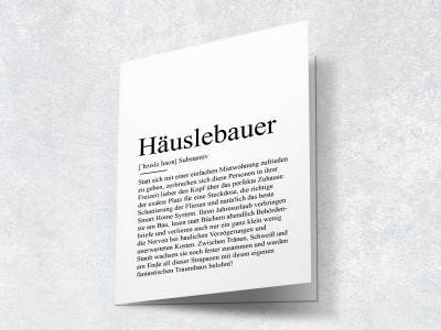 Karte "Häuslebauer" Definition - 2
