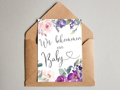 Karte "Wir bekommen ein Baby" Blossom - 1