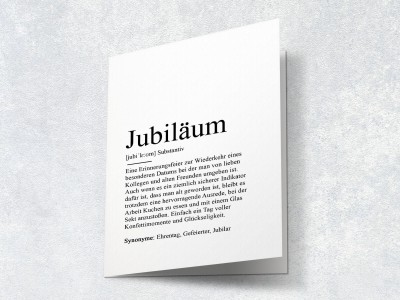 Karte "Jubiläum" Definition - 2