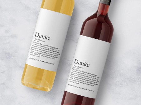 Wein-Flaschenbanderole "Danke" Definition - 2