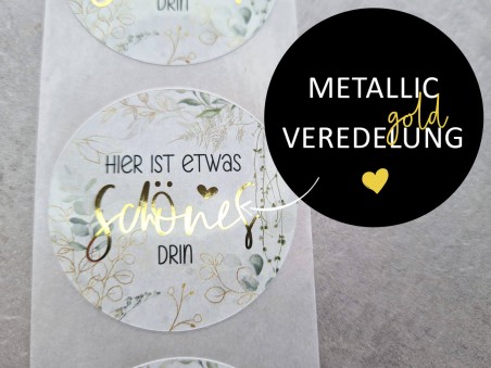 Metallic-Aufkleber "Schönes" Gold 4,5 cm - 1