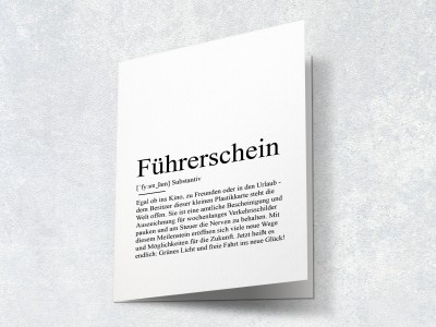 Karte "Führerschein" Definition - 2