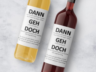 Wein-Etikett DANN GEH DOCH - 1