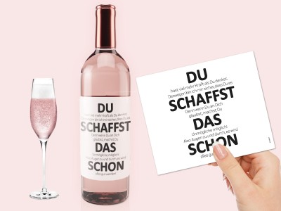 Wein-Etikett DU SCHAFFST DAS - 1