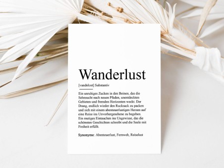 Karte "Wanderlust" Definition - 3