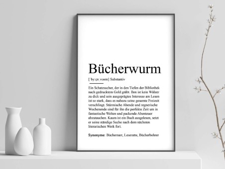 Poster "Bücherwurm" Definition - 1