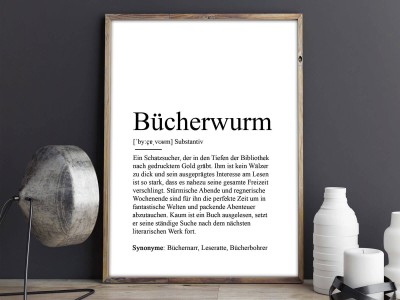 Poster "Bücherwurm" Definition - 2