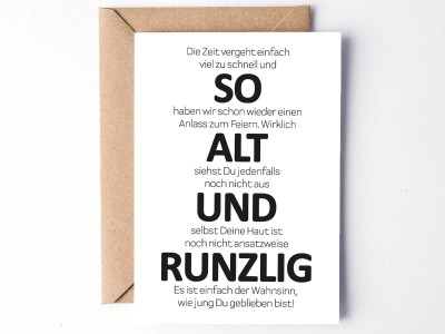 Karte "So Alt Und Runzlig" - 1