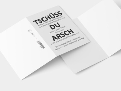 Karte "Tschüss Du Arsch" - 2