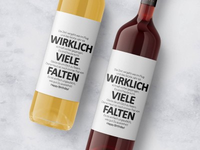 Wein-Etikett WIRKLICH VIELE FALTEN - 2